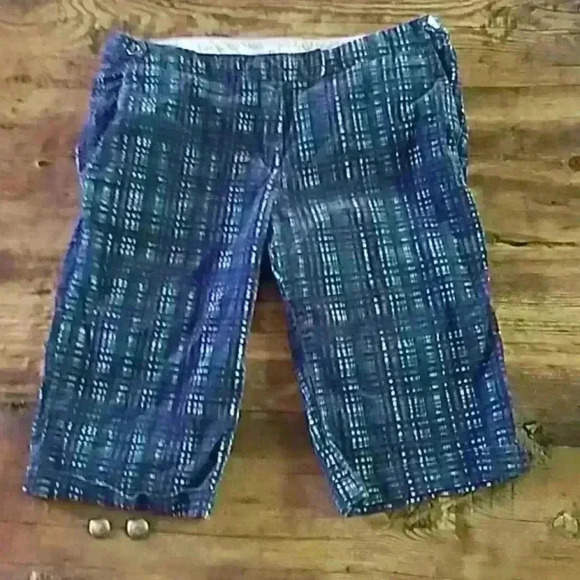 Plaid cordaroy capris - Picture 1 of 3